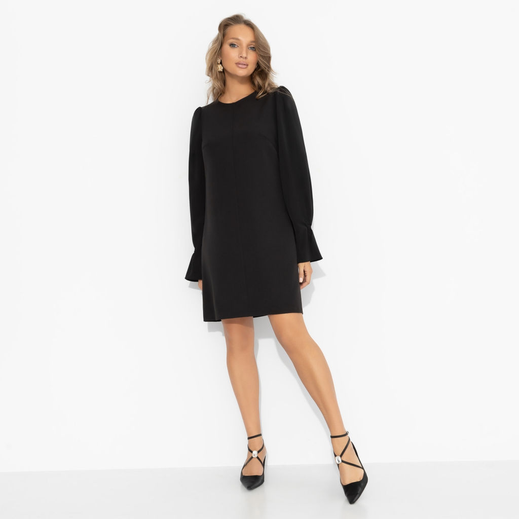 Платье комбинированное с шёлком, Дерзкая леди (черное) - Charutti фото 2