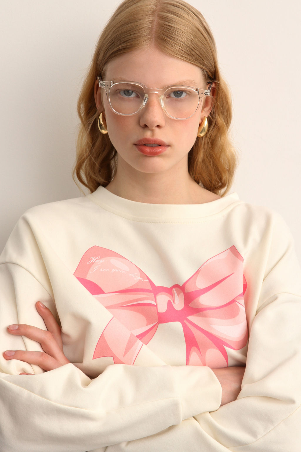 Свитшот укороченный с принтом бант - Mollis фото 3