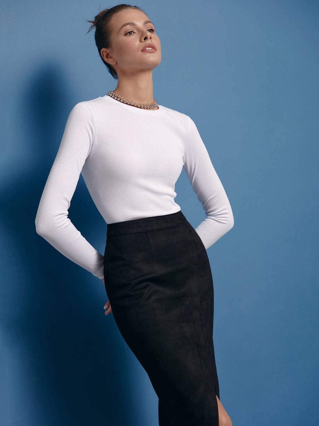 CONTE Замшевая юбка с ассиметричным разрезом LU 1413 black black