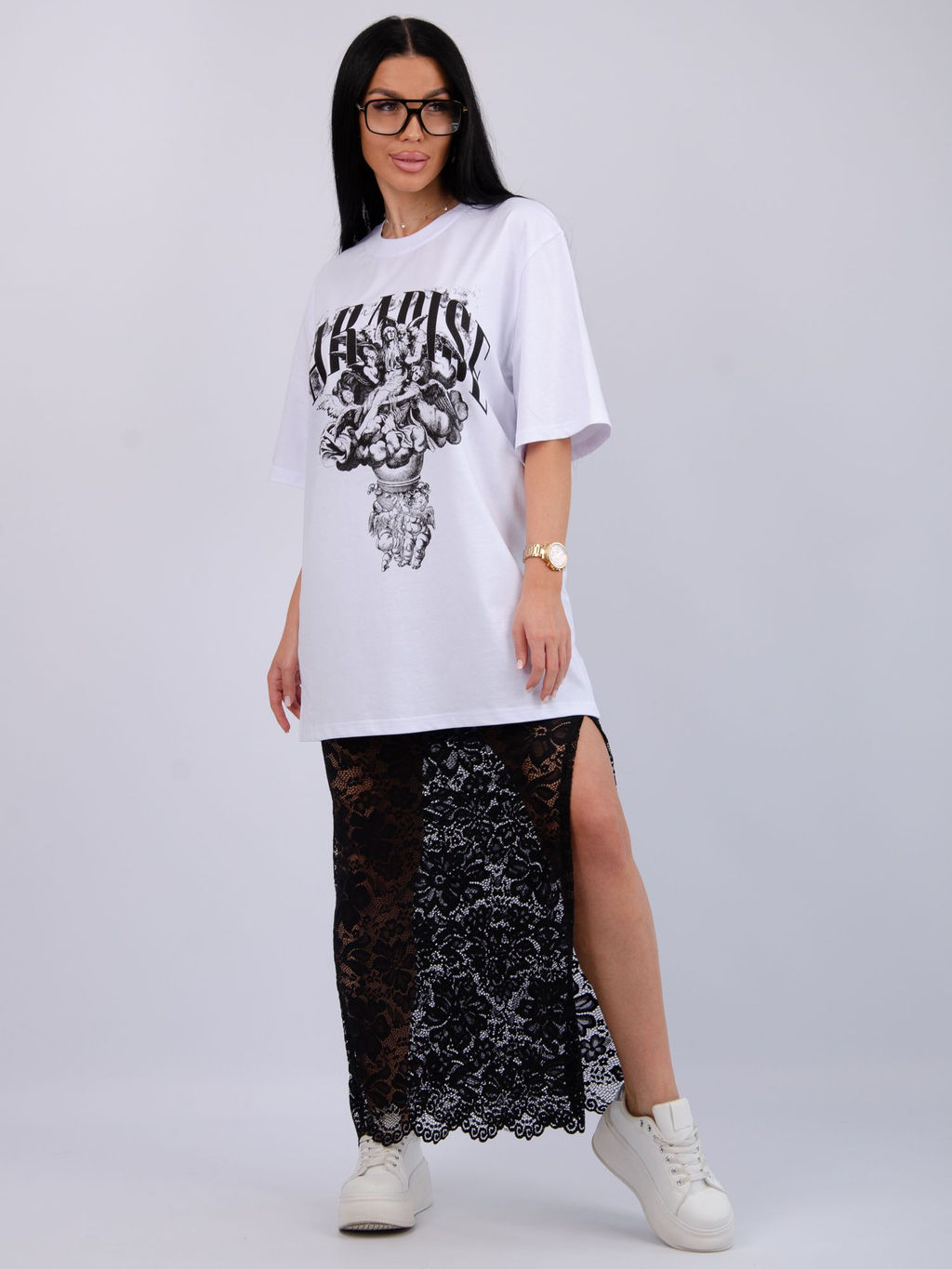 Костюм Монохром 2 чёрный, трикотаж - Малина фото 38