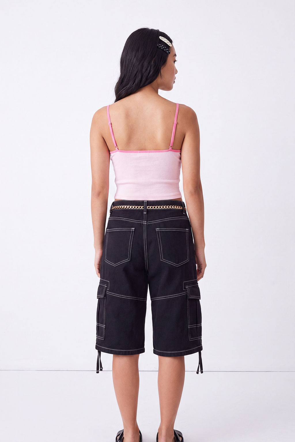 Pembe Bask_l_ Fitted V Yaka _nce Ask_l_ Kolsuz Crop Pamuklu Esnek _rme Atlet TWOSS26AL00147 - Trendyolmilla фото 10