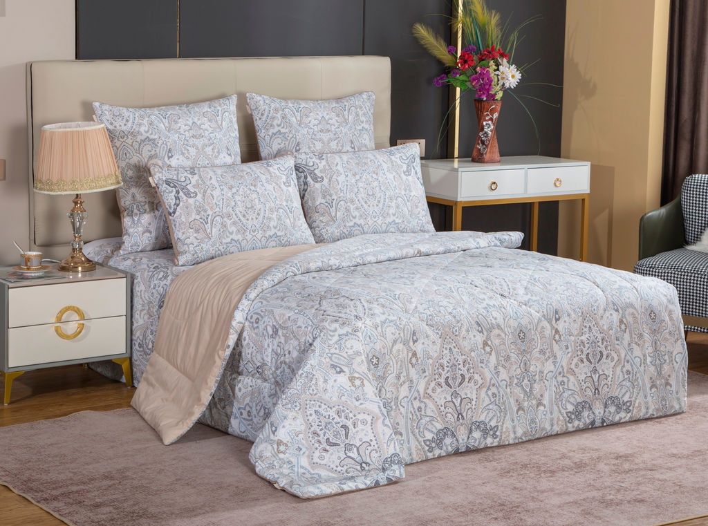 Комплект постельного белья с одеялом Филиппо (бежевый) Cotton, евро - Kazanov.a. фото 6