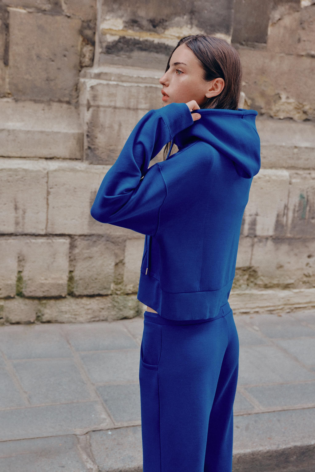 SUDADERA INTERLOCK CAPUCHA / Azul?n - Zara фото 5
