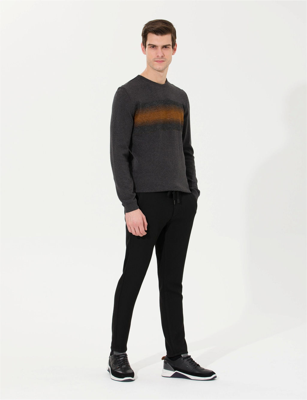 Siyah Slim Fit Kanvas Pantolon