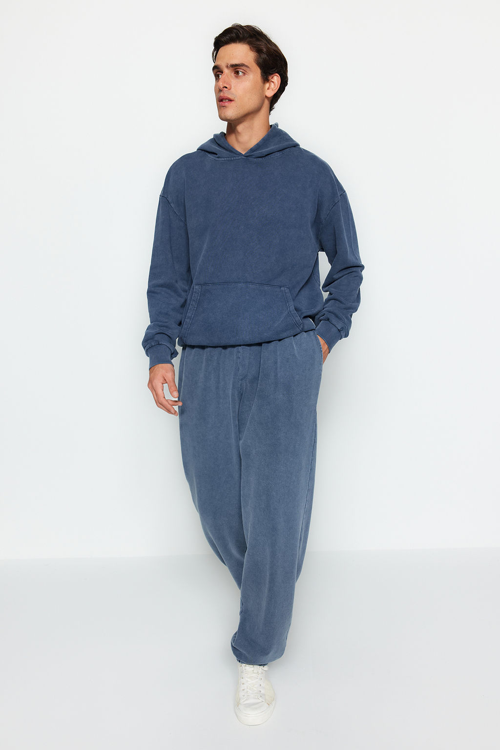 TRENDYOL MAN Premium Antrasit %100 Pamuk Oversize/Genis Soluk Efekt Ac?k Paca Esofman Alt? TMNAW24EA00002 - Trendyolmilla фото 4