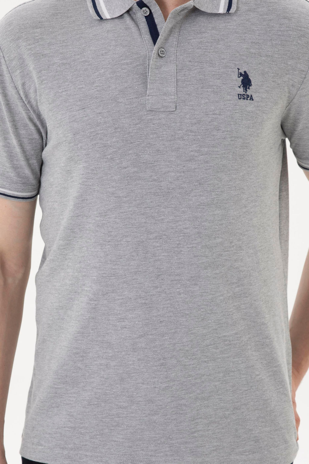 Мужская серая меланжевая базовая футболка - U.s. polo assn фото 13