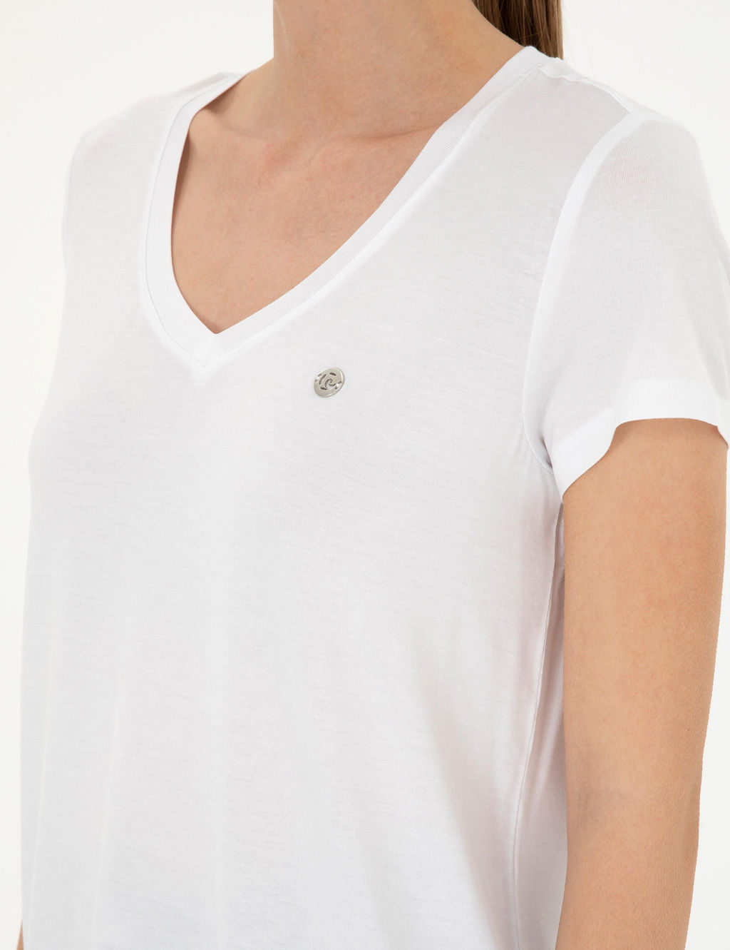 Beyaz Comfort Fit Basic Ti__rt - Pierre cardin фото 14