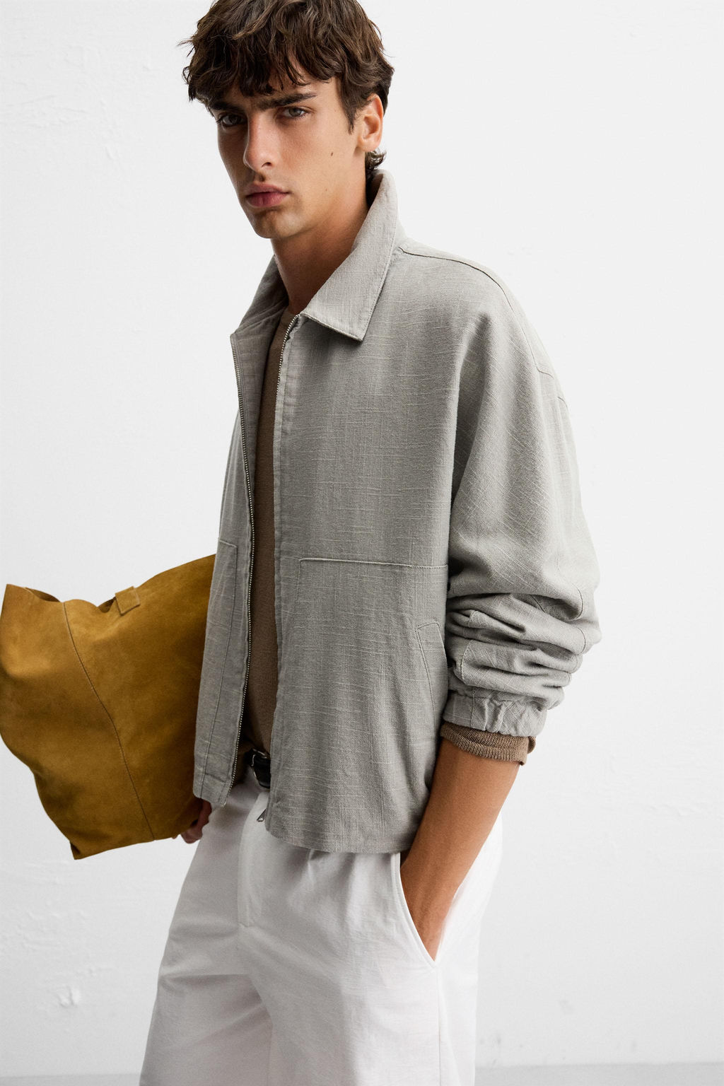 LINEN/COTTON TEXTURED JACKET - Zara фото 5
