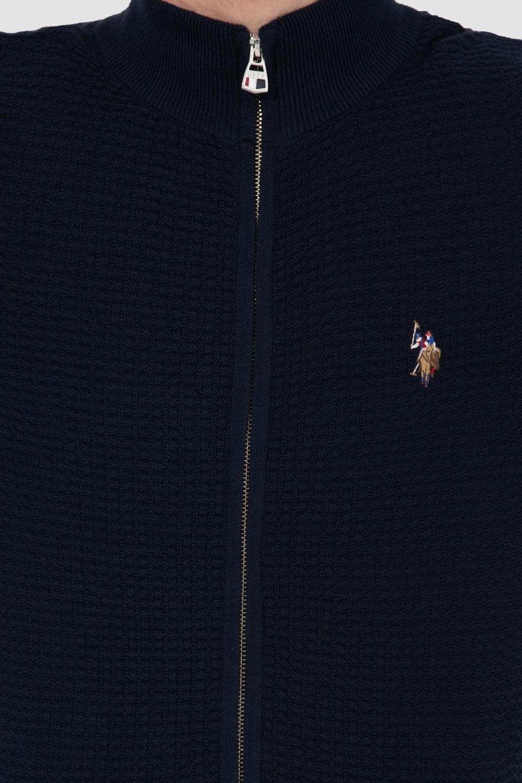 Мужской темно-синий трикотажный кардиган Basic - U.s. polo assn фото 6