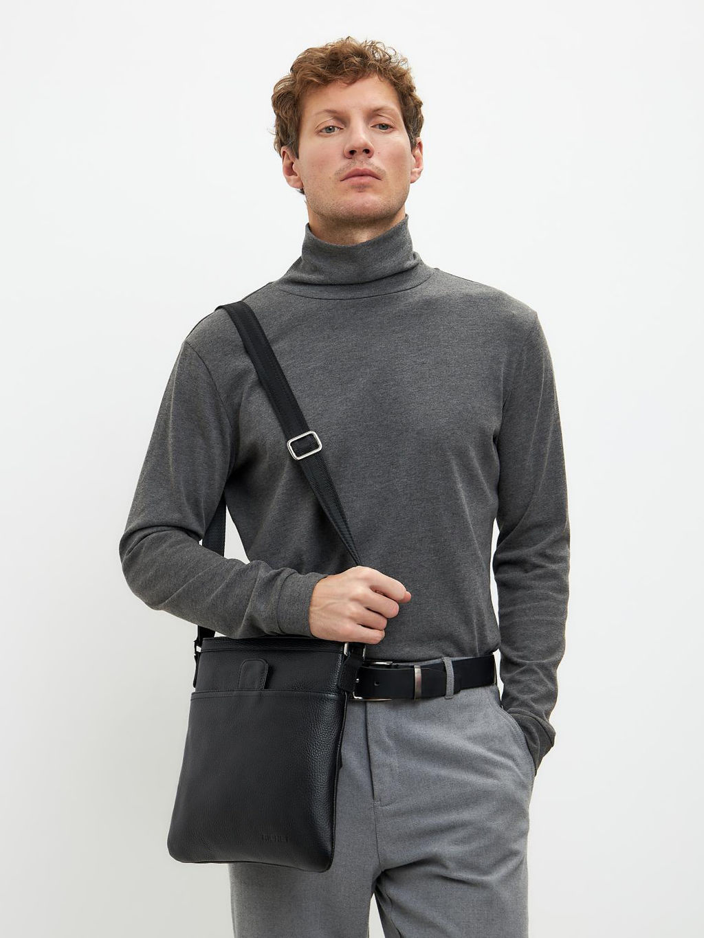 Мужская кожаная сумка Richet 1603LN 831 Черный