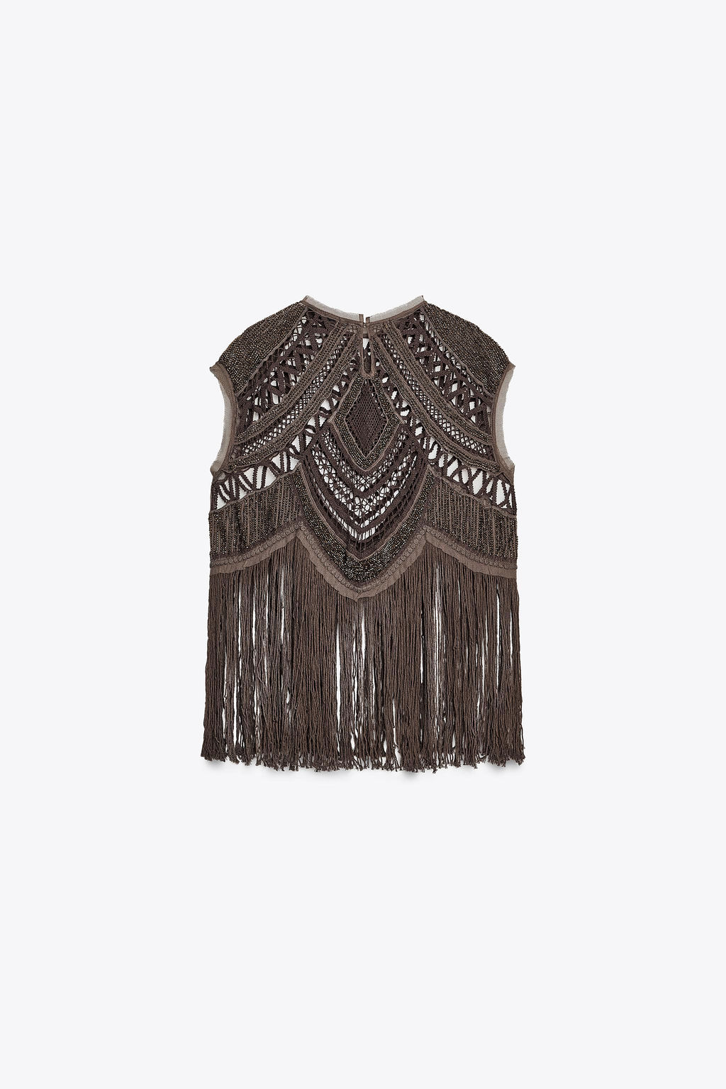 ZW COLLECTION BEADED CROCHET TOP - Zara фото 6