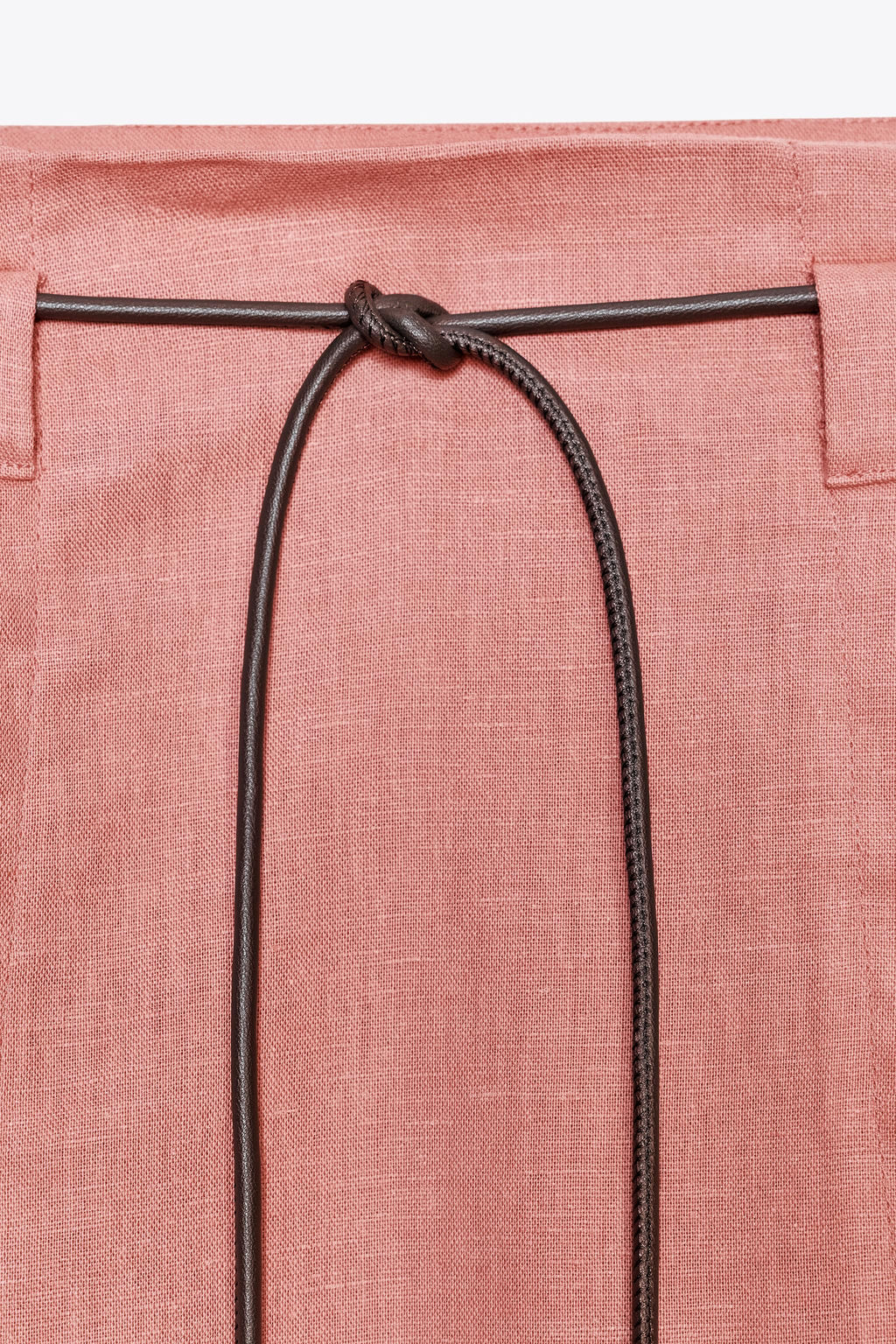 LINEN BLEND MIDI SKIRT WITH BELT - Zara фото 7