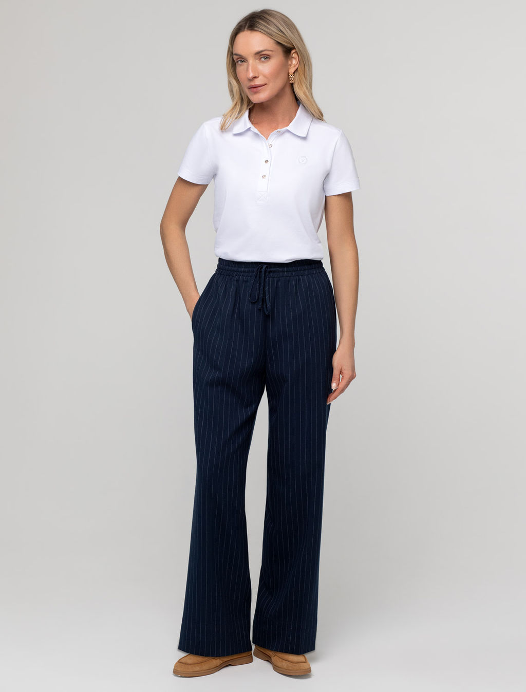 Футболка-поло Vilatte из хлопка с эластаном белый  фото 5