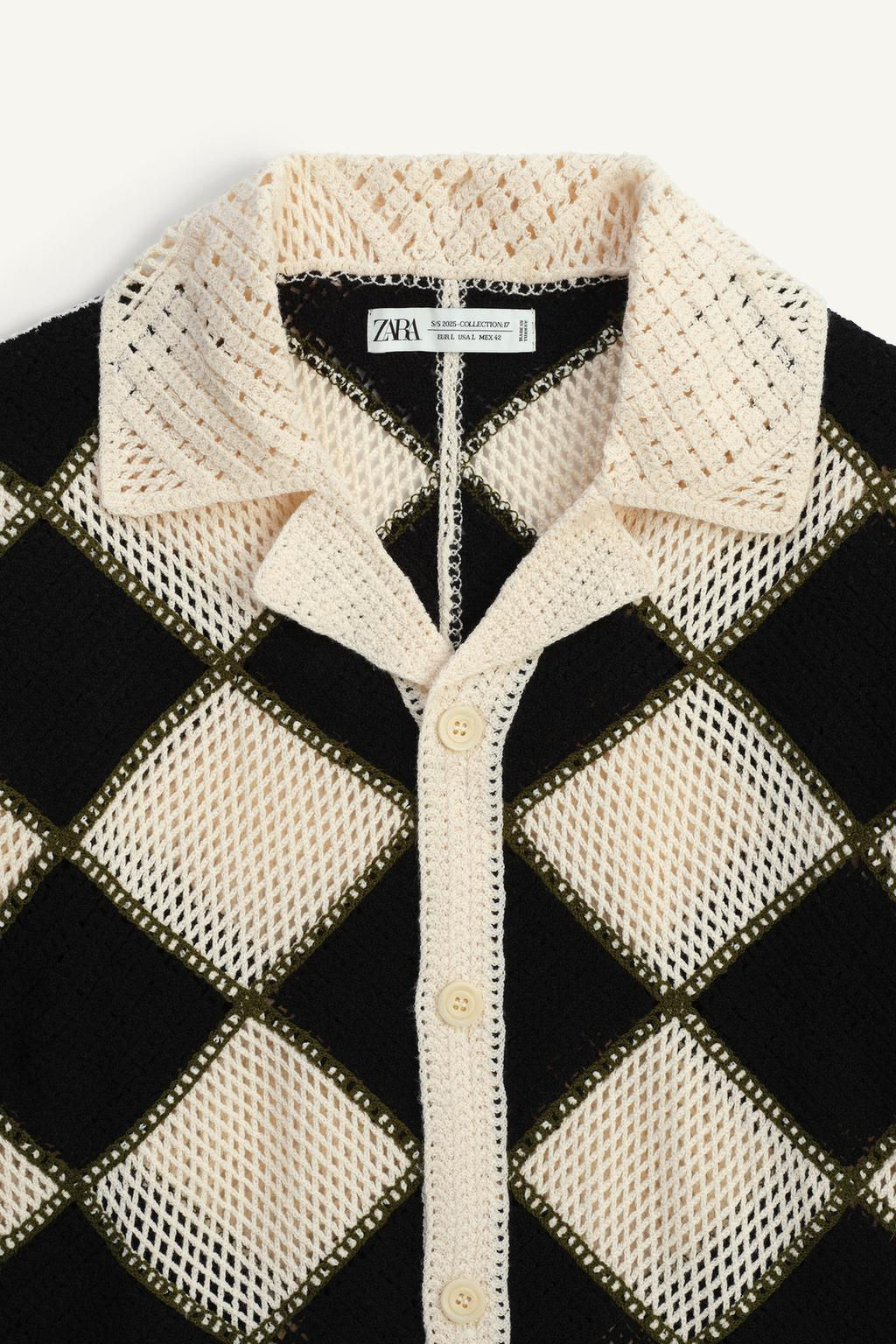 LIMITED EDITION DIAMOND KNIT SHIRT - Zara фото 8