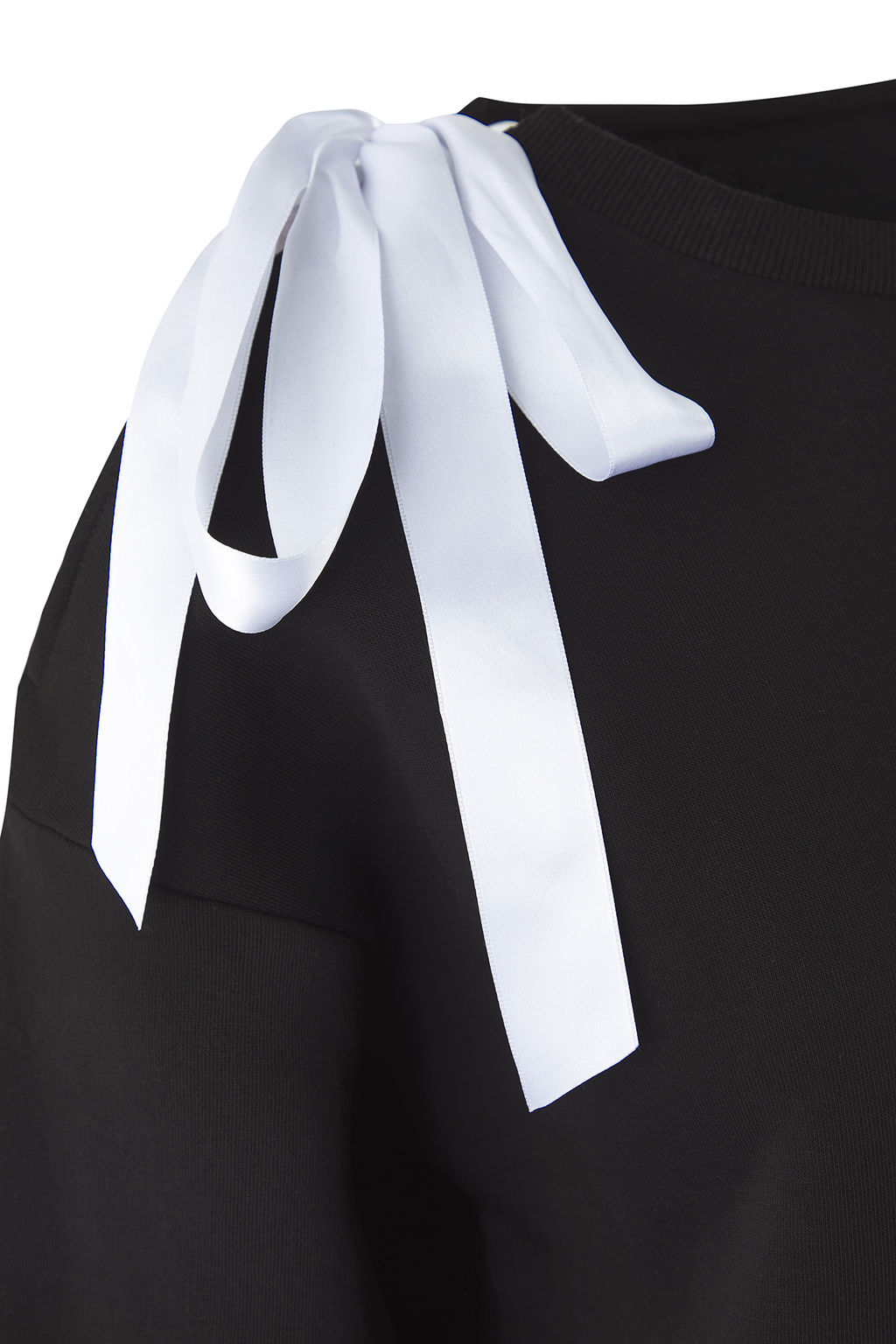 Teen Siyah Ac?k Omuzlu Slogan Nak?sl? Kal?n Ici Polarl? Orme Sweatshirt TWOAW26SW00139 - Trendyolmilla фото 2