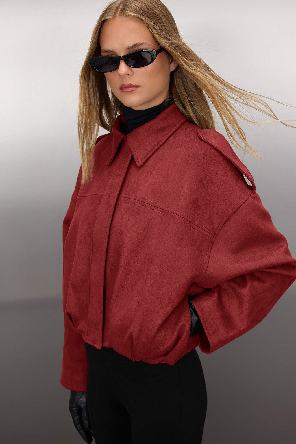 Haki Oversize Kal?p Suet Bomber Ince Ceket Mont TWOAW26MO00125