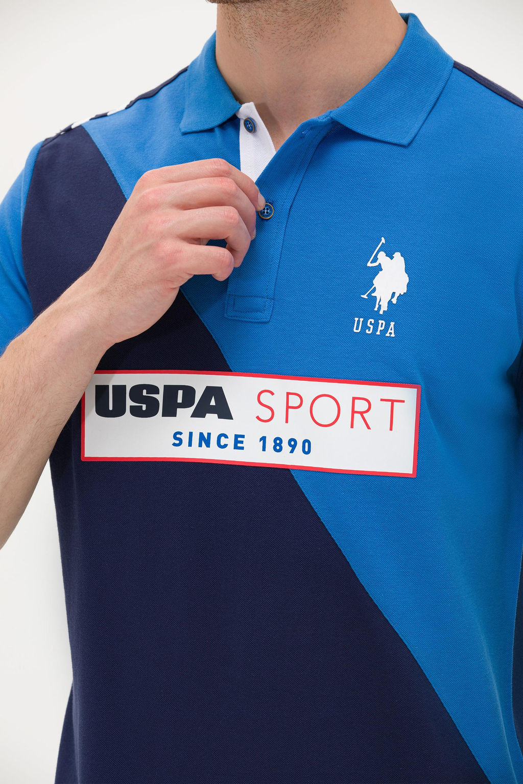 U. S. Polo Assn Мужская темно-синяя футболка с воротником-поло - U.s. polo assn фото 7