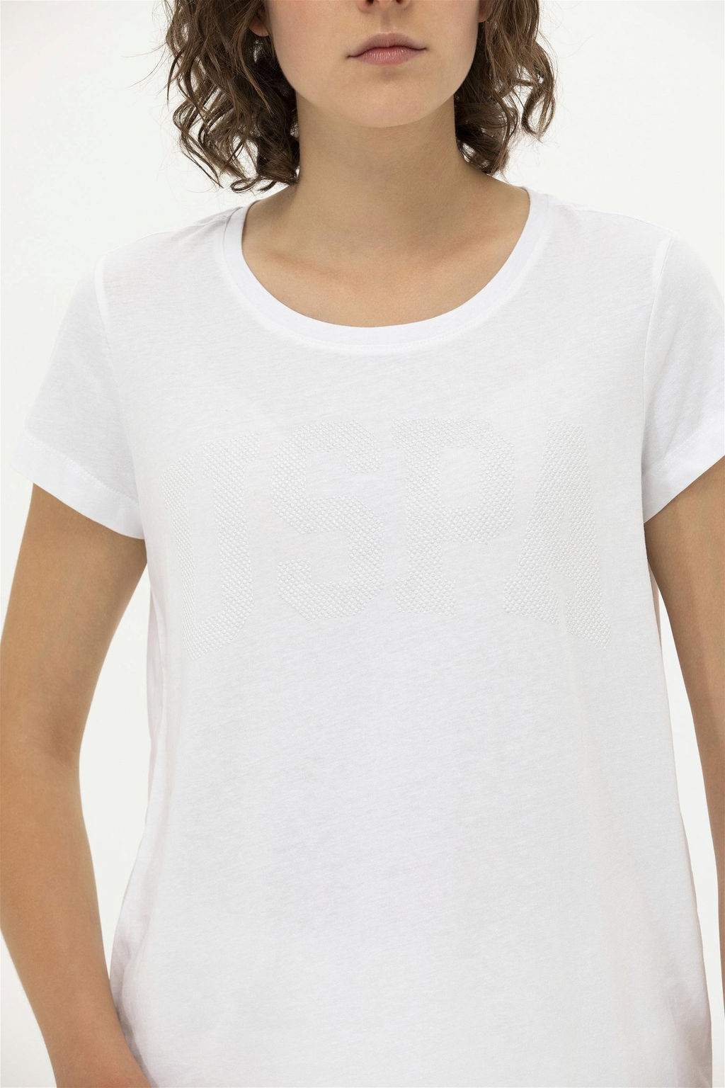 U. S. Polo Assn Женская белая базовая футболка с круглым вырезом - U.s. polo assn фото 14