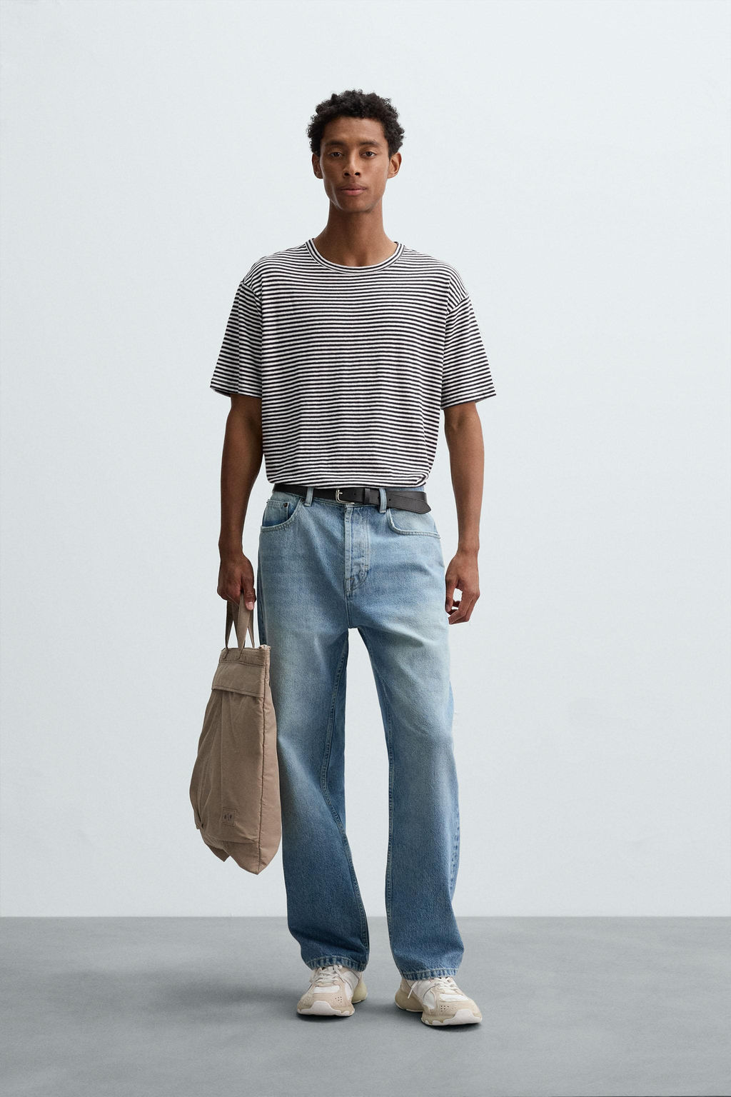 STRIPED COTTON-LINEN T-SHIRT - Zara фото 9
