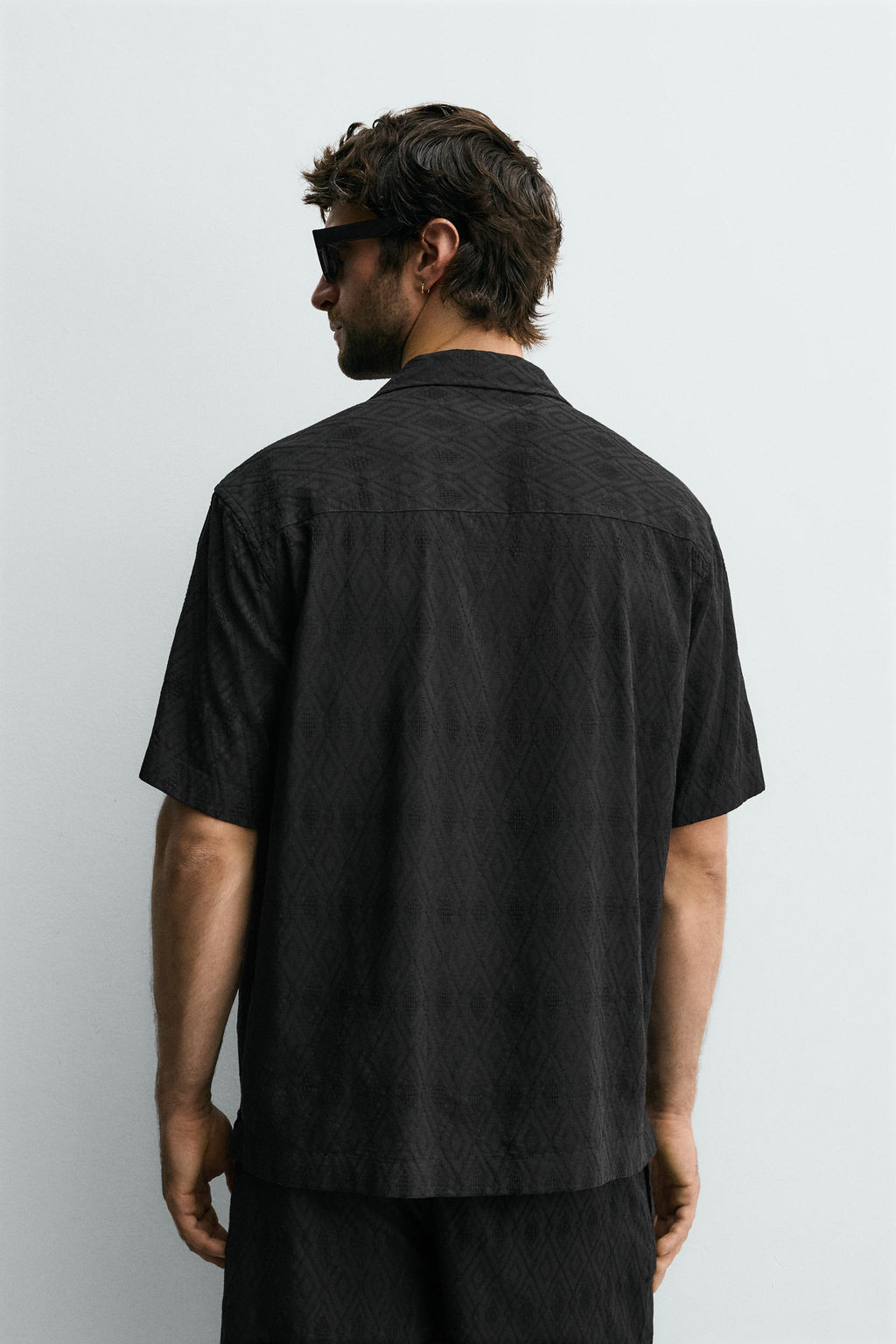 CAMISA RELAXED FIT JACQUARD GEOM?TRICO / Negro - Zara фото 3