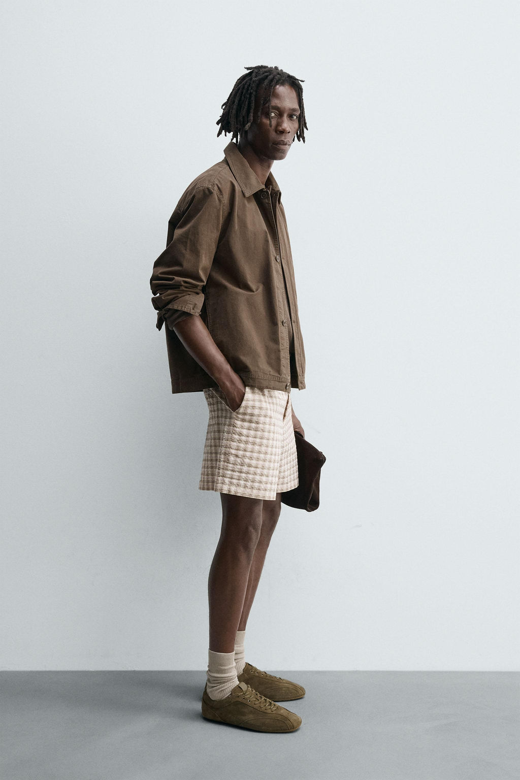 TEXTURED CHECK BERMUDA SHORTS - Zara фото 4