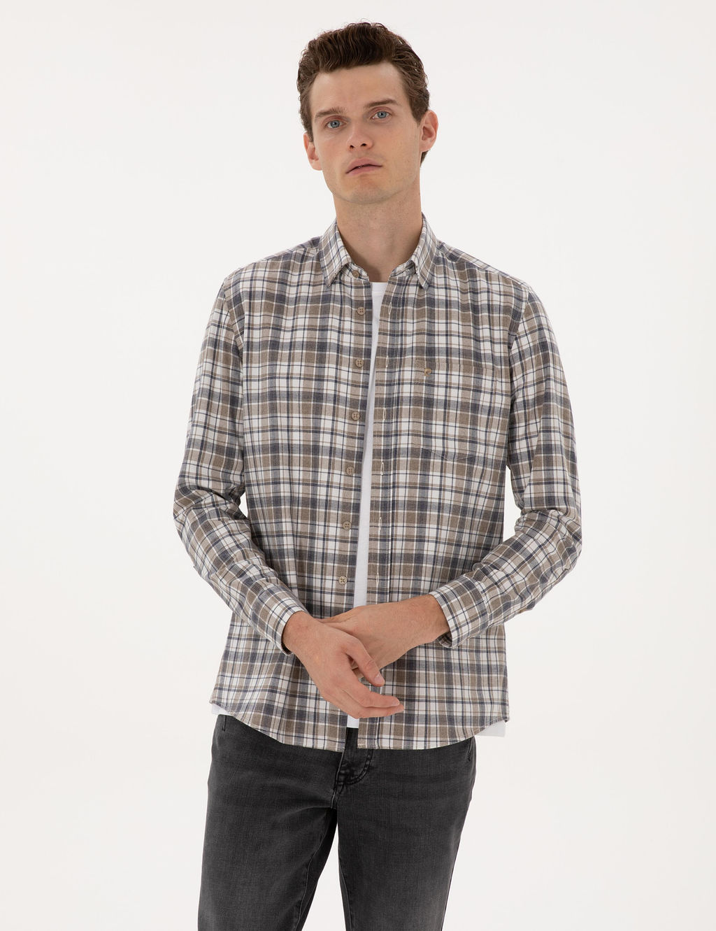 Kahverengi Regular Fit Uzun Kollu G_mlek - Pierre cardin фото 2
