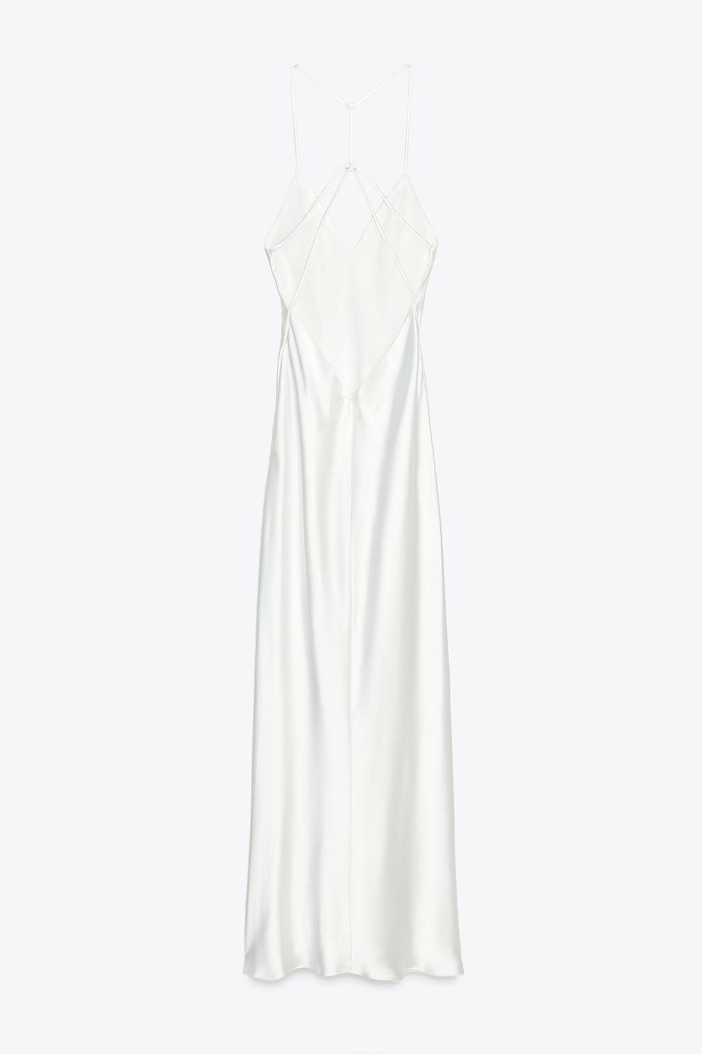 SATIN MIDI DRESS WITH STRAPS ON THE BACK - Zara фото 7