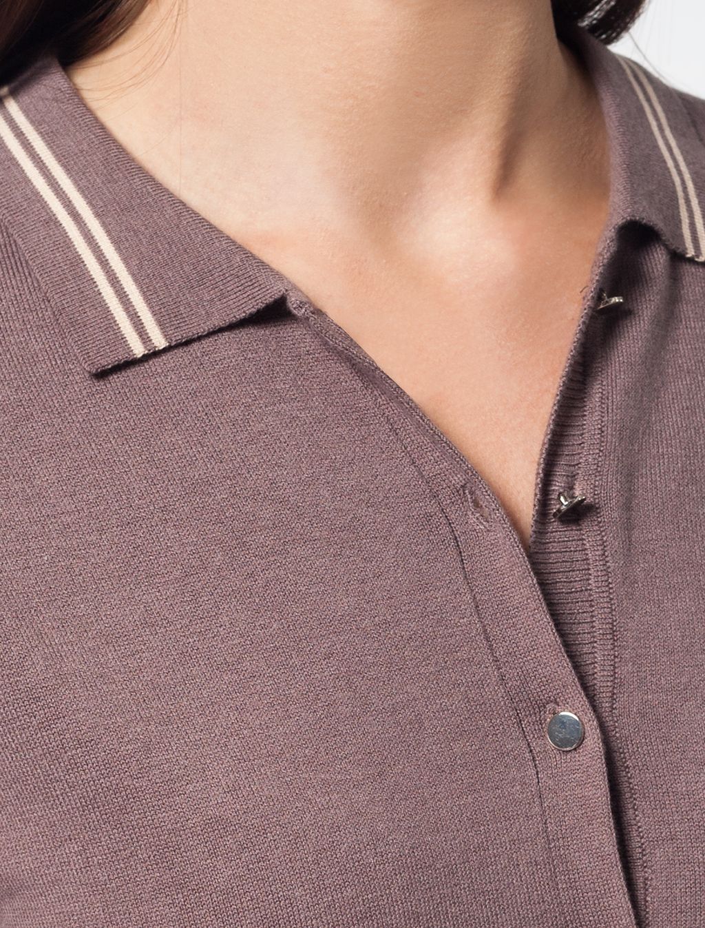 VILATTE / Платье-поло тонкой вязки из хлопка с вискозой  фото 3