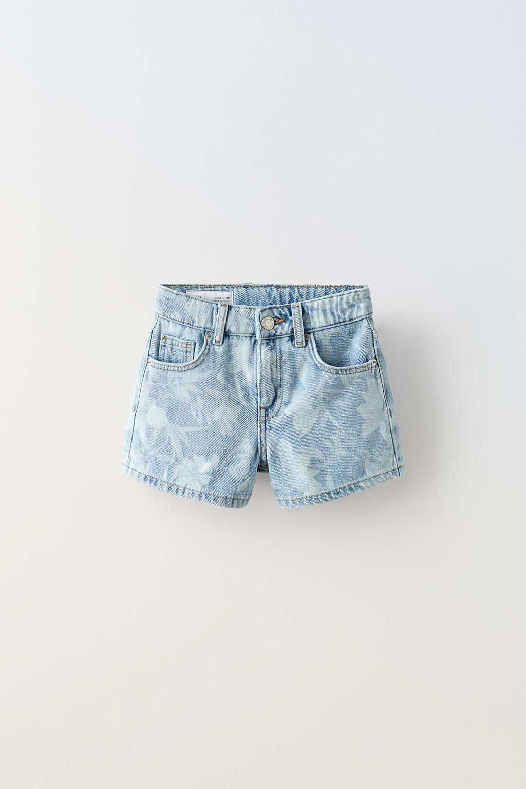 CICEKLI DENIM BERMUDA SORT