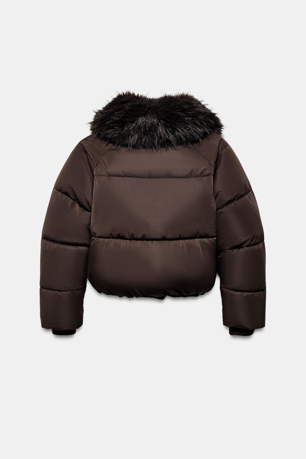 QUILTED BOMBER JACKET WITH FAUX FUR LAPEL - Zara фото 9