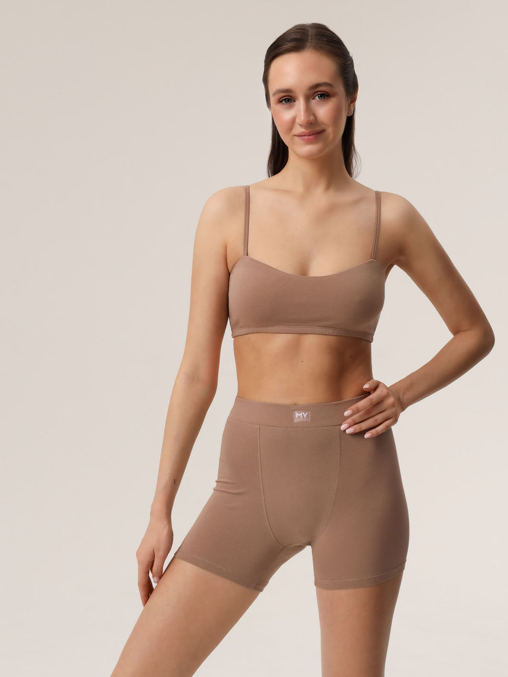 MY Топ двойной на тонких бретелях жен. хлопок DT203