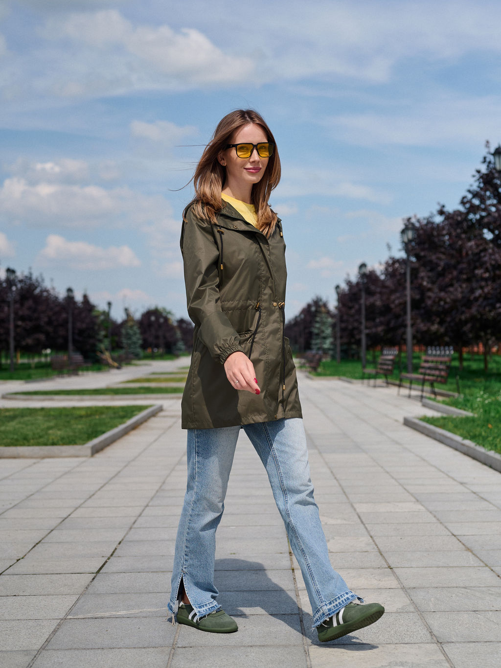 Ветровка женская "Грин" хаки