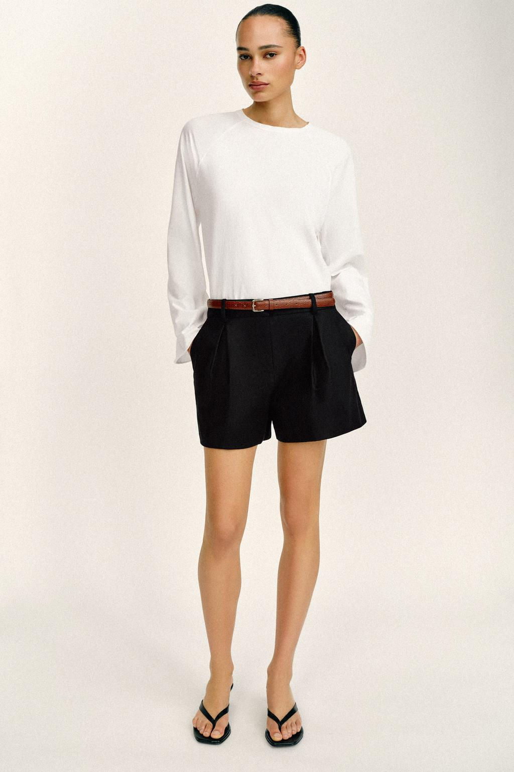 DARTED BERMUDA SHORTS WITH BELT - Zara фото 9
