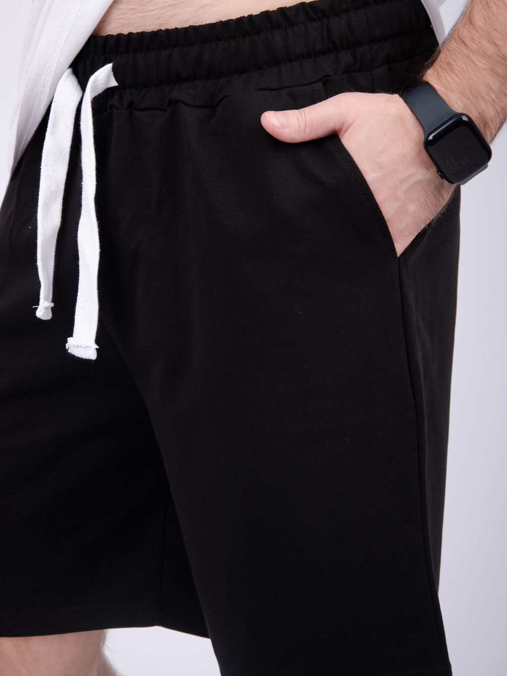 Шорты, футер с лайкрой - Малина фото 3