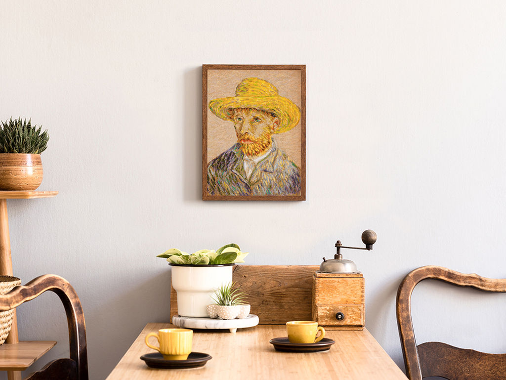 Набор для вышивания PANNA Золотая серия MET-7365 Автопортрет в соломенной шляпе 21.5 х 27 см