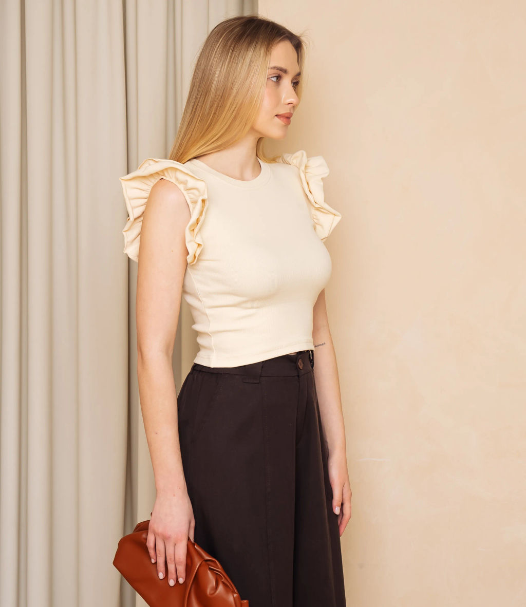 Футболка #ОКТ085006, кремовый