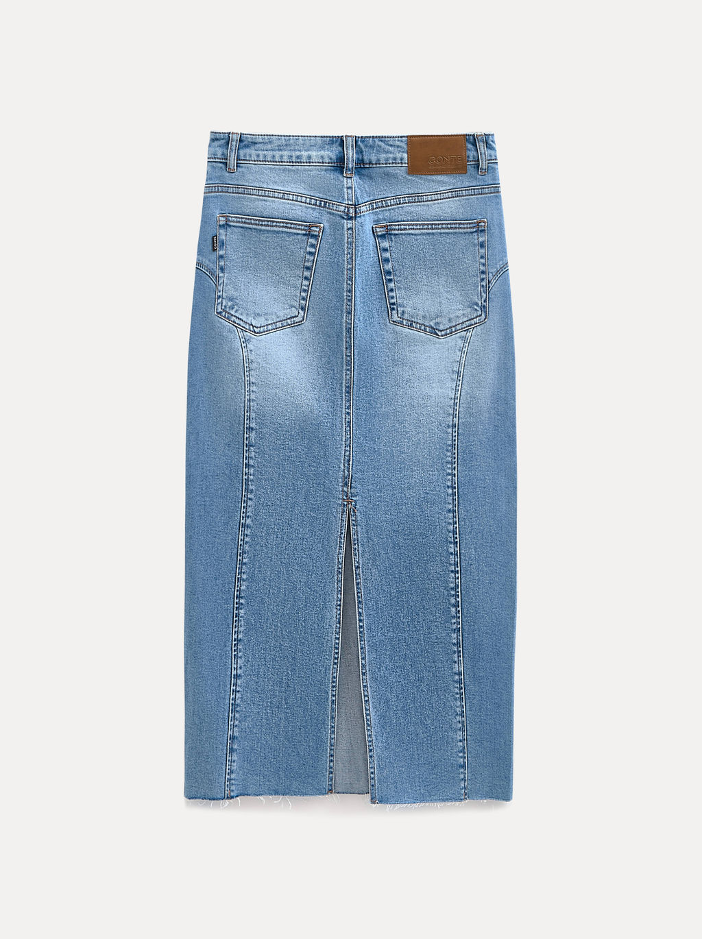 CONTE CON-804 Джинсовая юбка-midi с дугообразными вытачками light blue - Conte elegant фото 8
