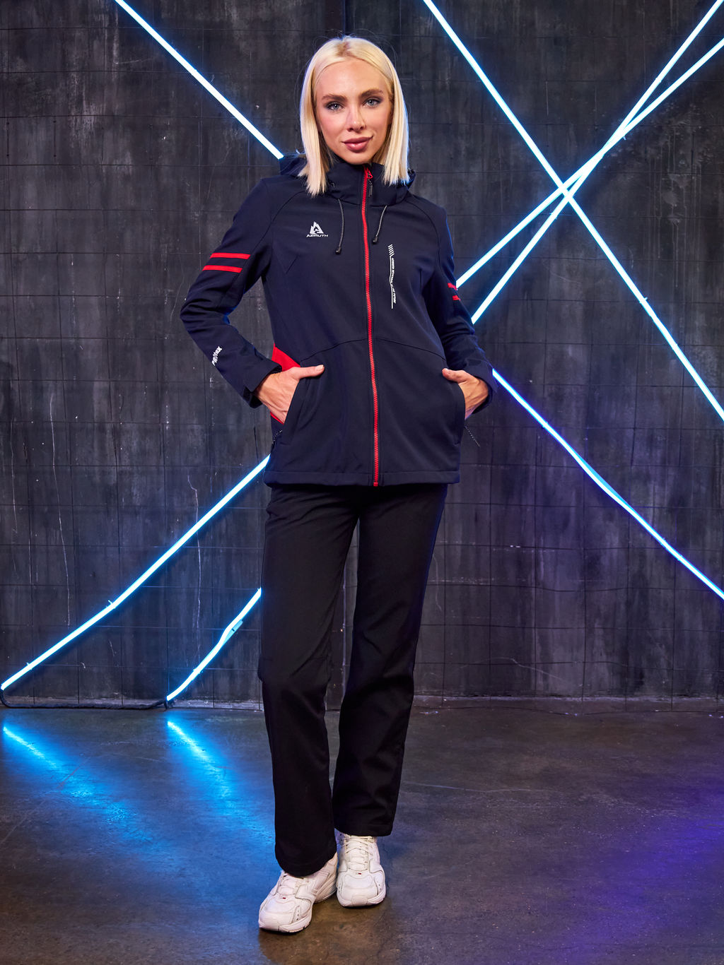 Женская мембранная куртка виндстоппер на флисе Azimuth Заря 124/23982_705 Темно-Синий  фото 2