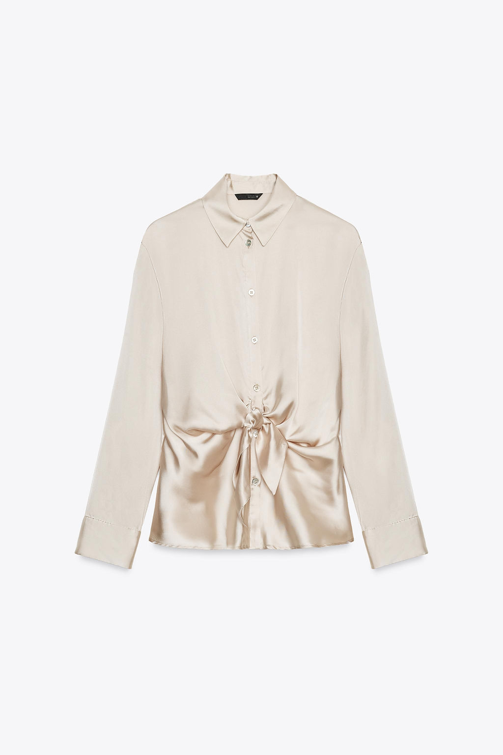 SATIN SHIRT WITH KNOT - Zara фото 6