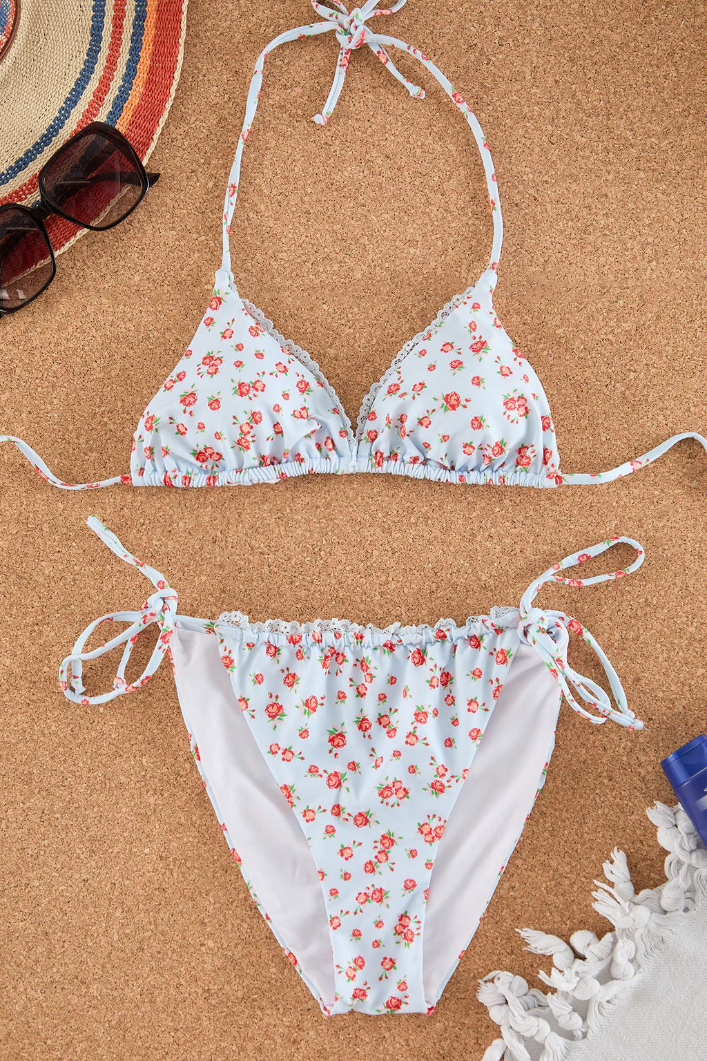 Trendyolmilla Cicek Desenli Ucgen Serit Detayl? Regular Pretty Bikini Tak?m? TBESS25BT00077 фото 5
