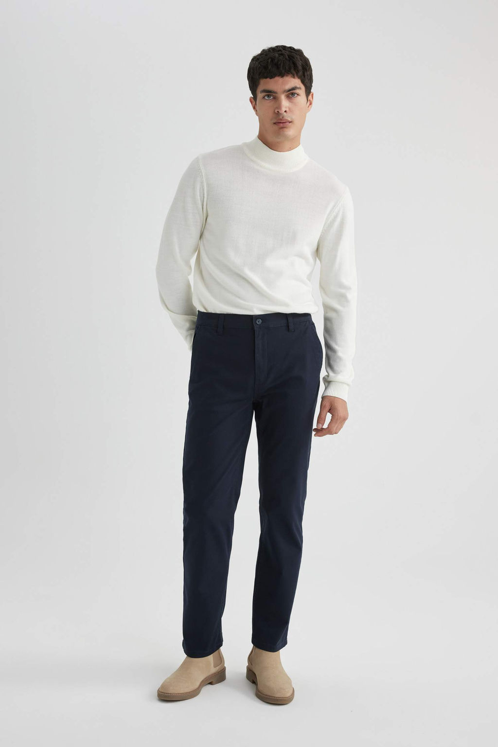Regular Fit Normal Kesim Gabardin Chino Kanvas Pantolon Yazl?k Fermuar Cepli Duz Paca - Defacto фото 2