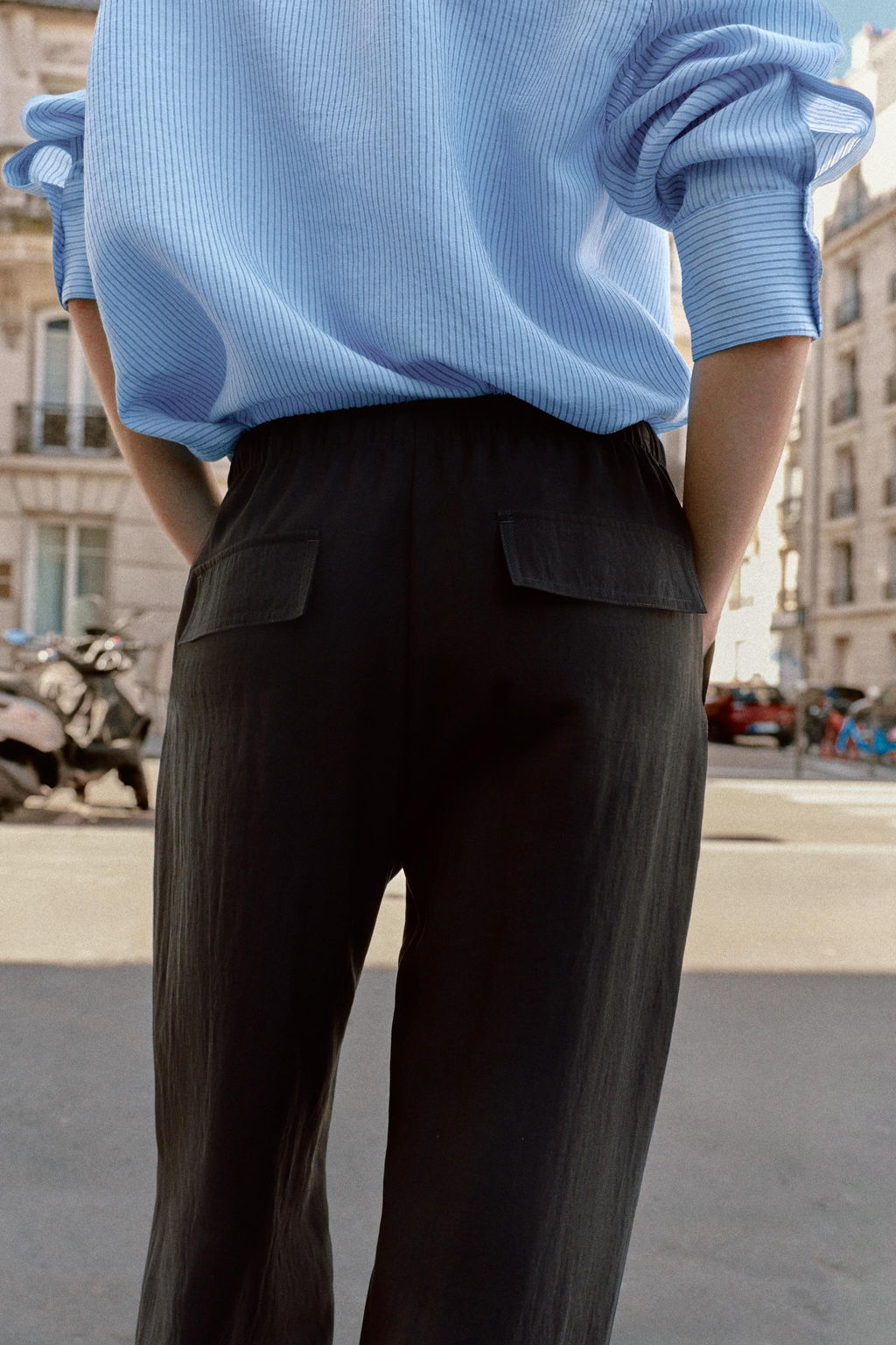 PANTAL?N CINTURA EL?STICA / Negro - Zara фото 6