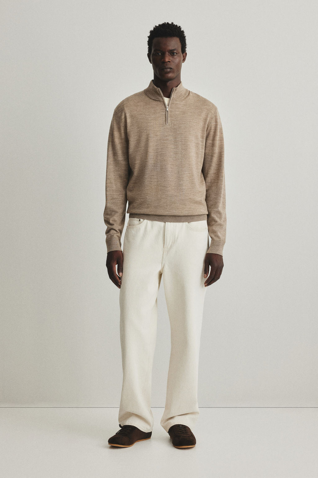 Jersey en lana merino con cremallera Regular Fit - H&m фото 4