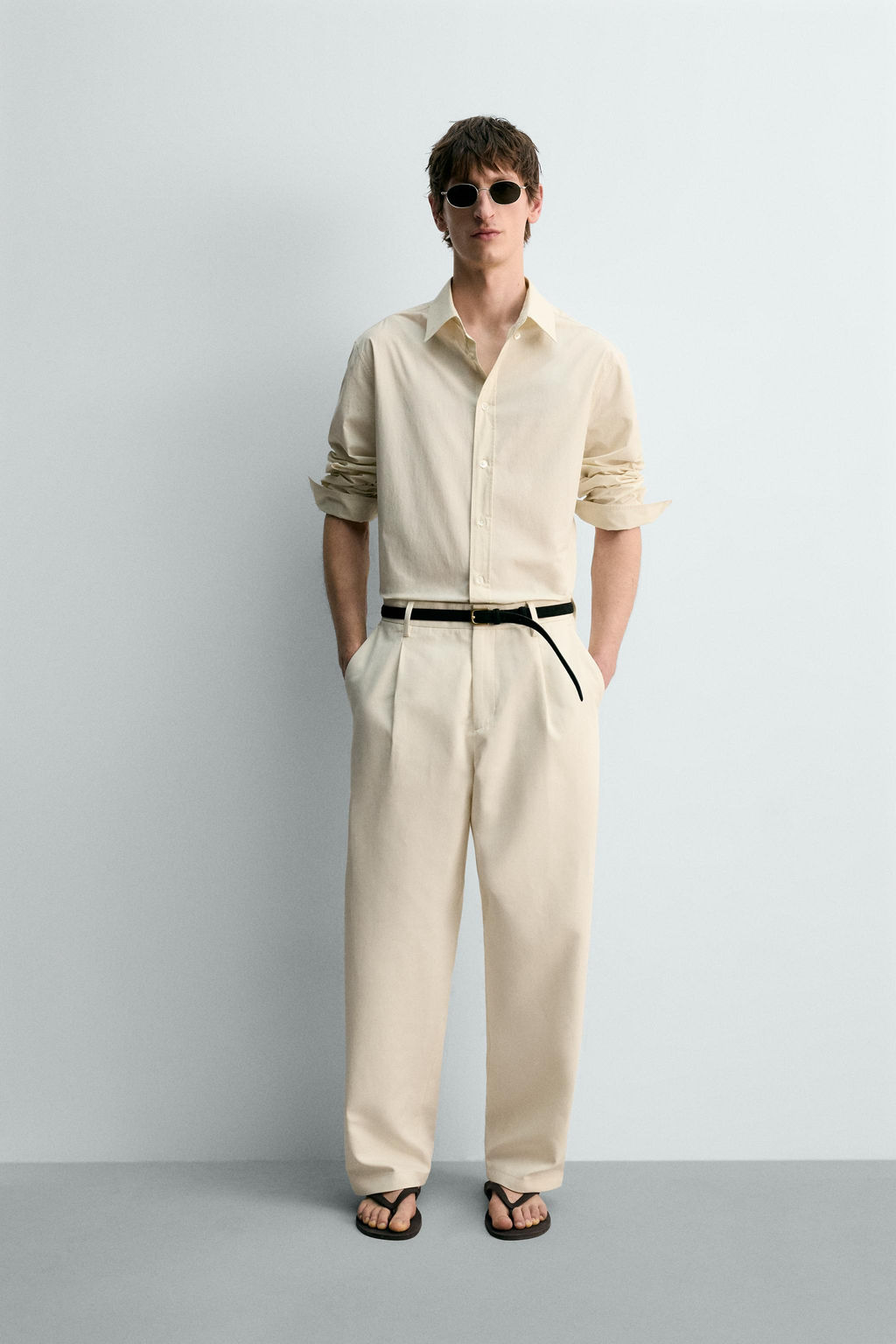 CAMISA REGULAR FIT POPEL?N LIMITED EDITION / Crudo