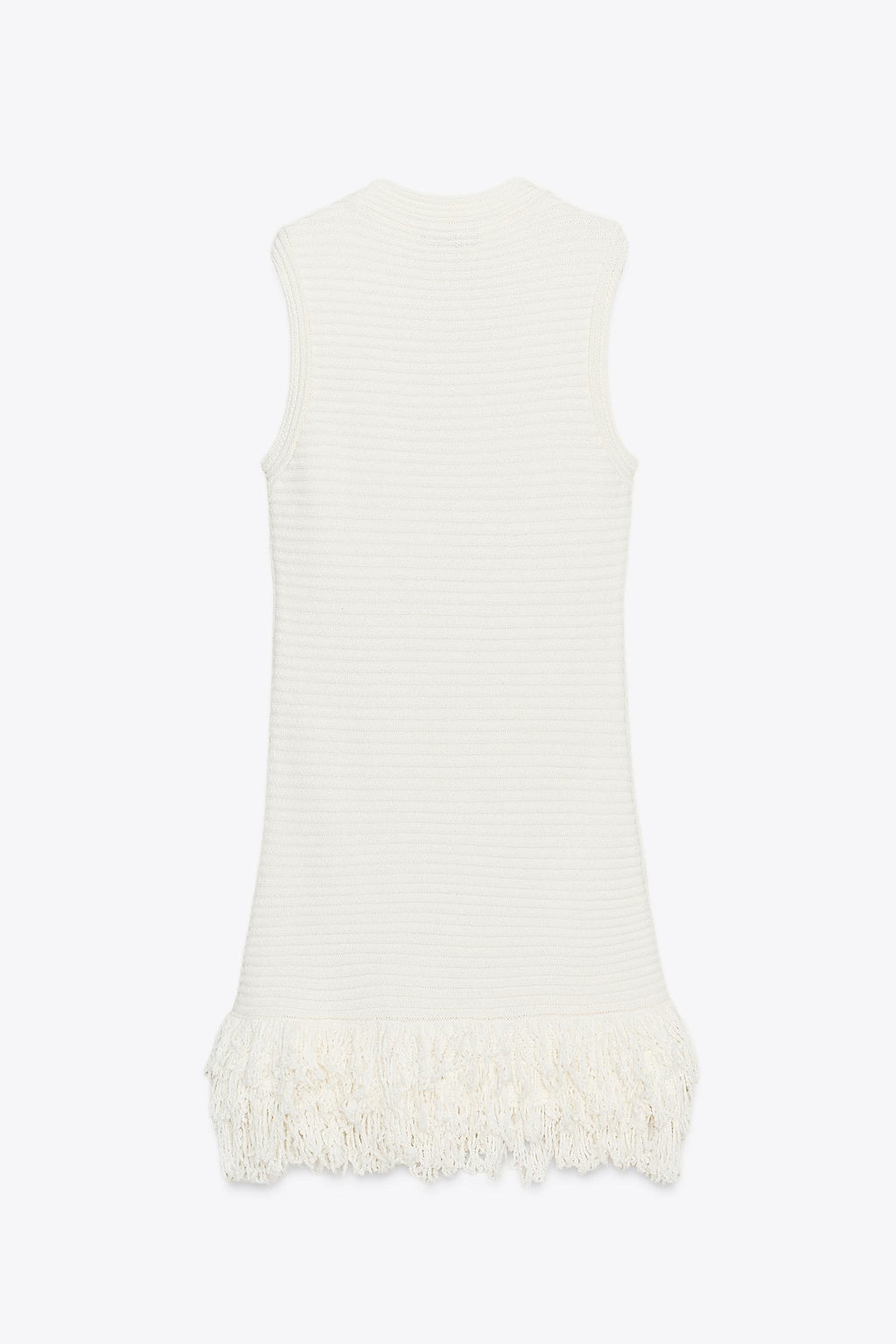 CHECK KNIT FRINGED DRESS - Zara фото 7