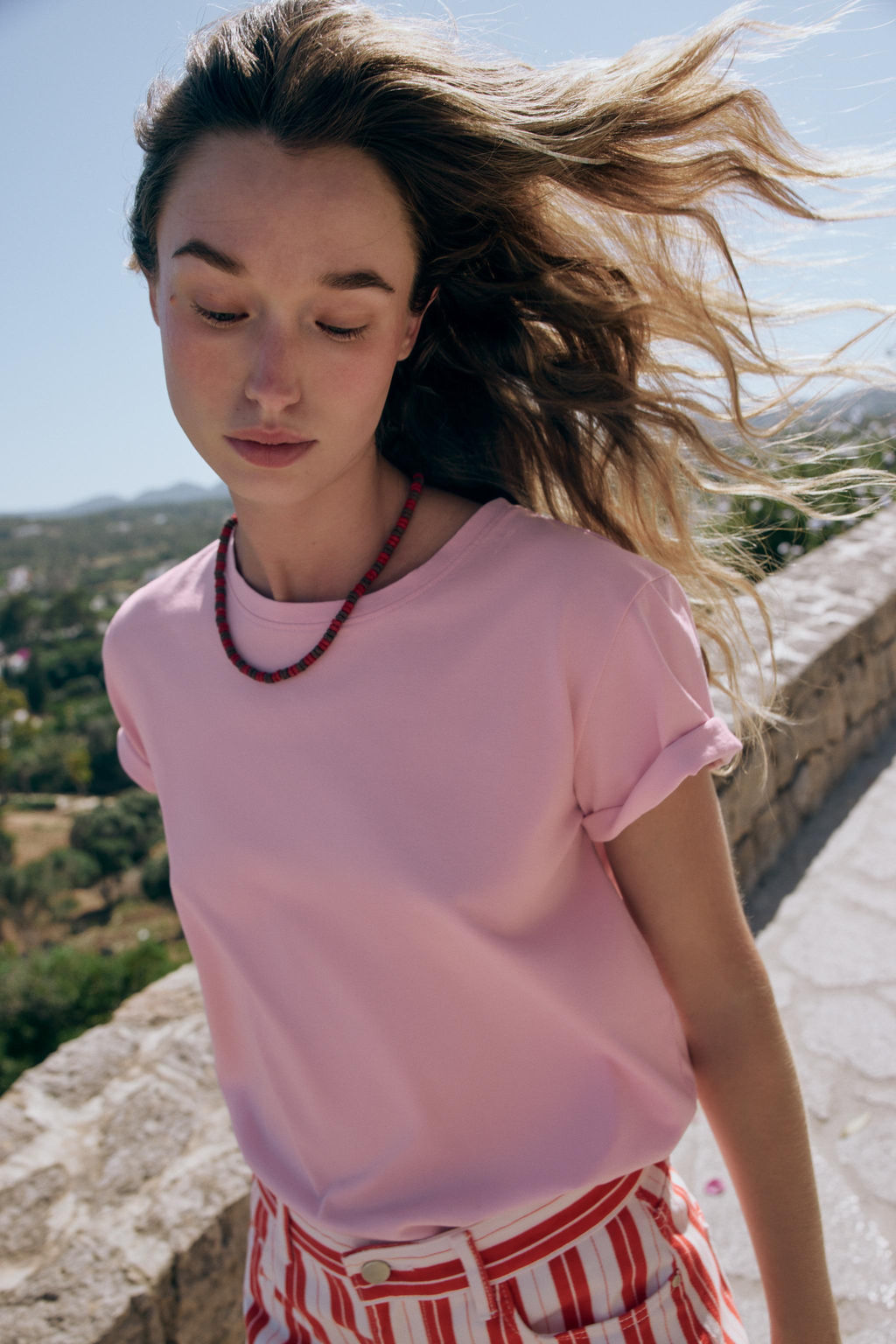 CAMISETA R?STICA ALGOD?N / Rosa - Zara фото 2