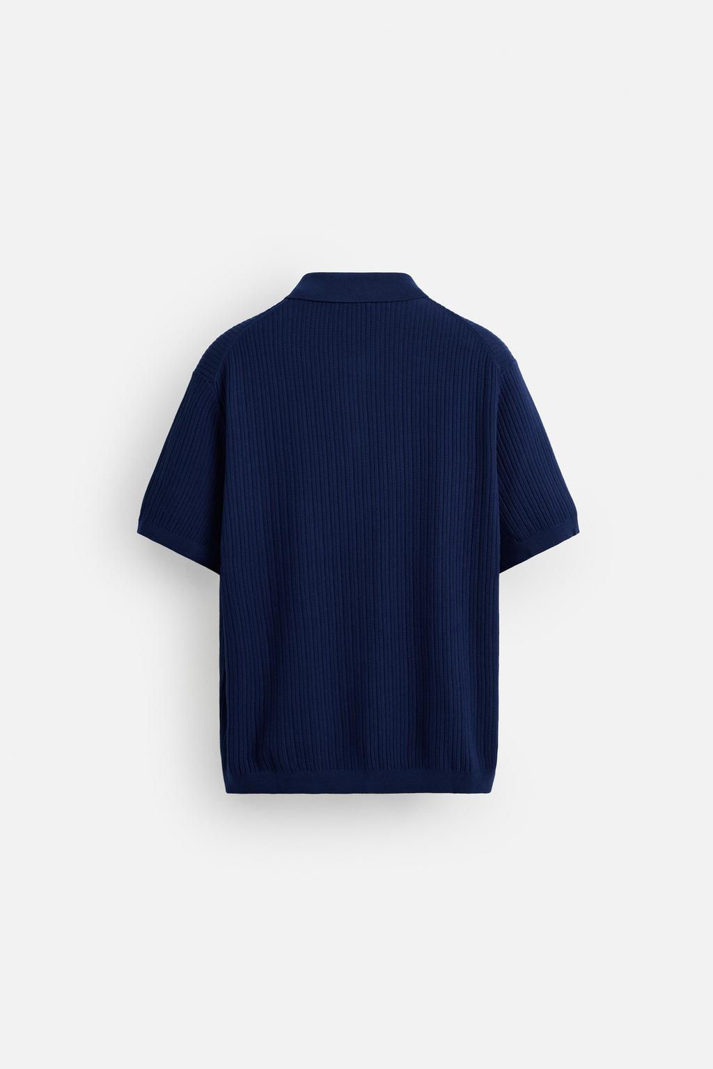 RIBBED KNIT POLO SHIRT - Zara фото 16