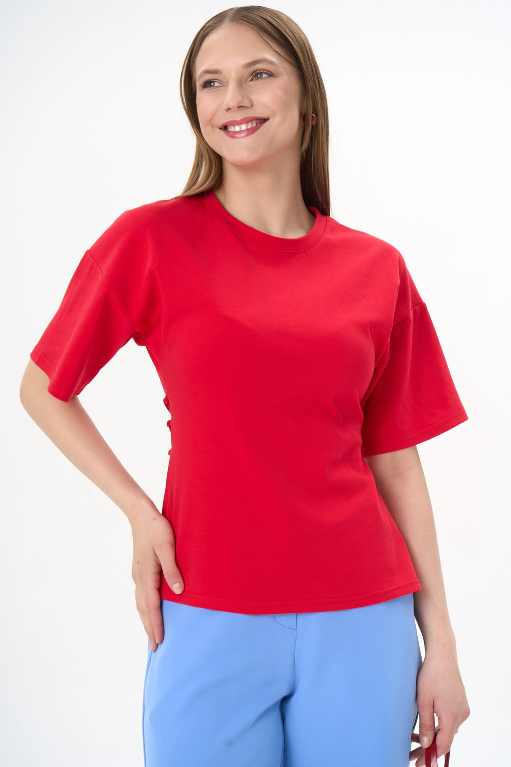 Футболка с завязками Николь (красный) - Эльза фото 14