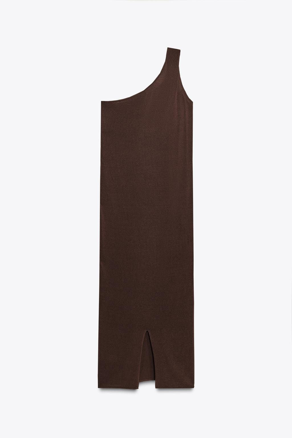 ASYMMETRIC KNIT MIDI DRESS WITH TRIM - Zara фото 6