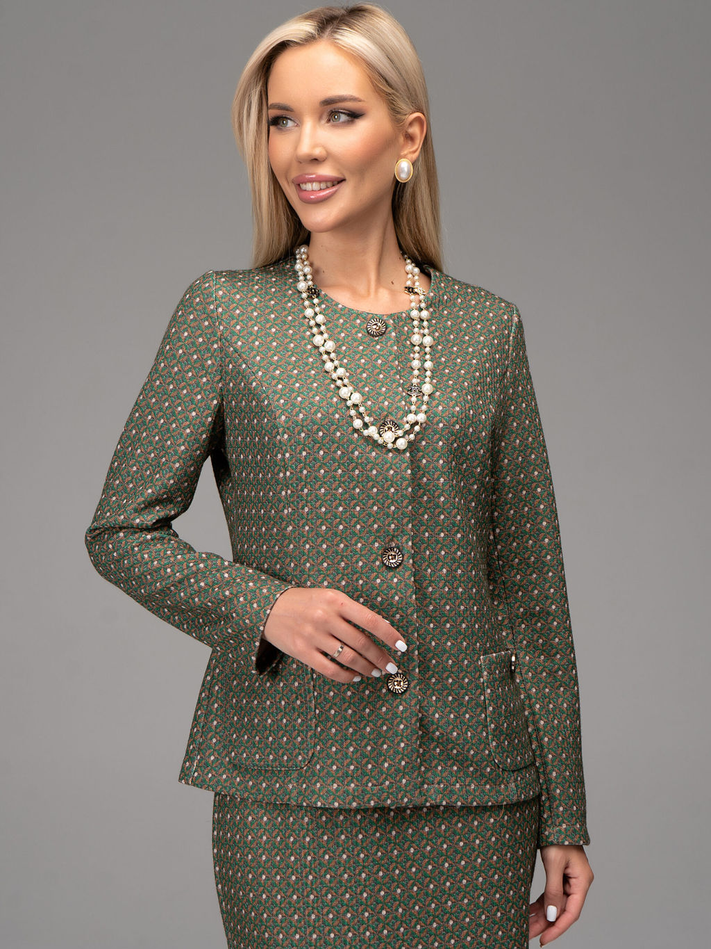 Костюм Шанель (зелёный) - Эльза фото 11